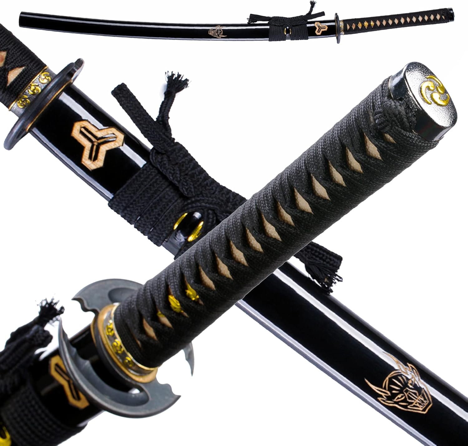 Katana Sword Real Rayskin Hardwood Saya Handmade Japanese Samurai Sword Can Chop Bamboo