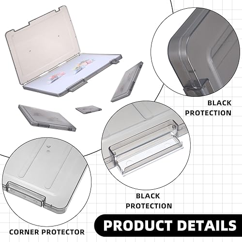 Miniatura 3 de Yeaqee Caja organizadora de archivos con tapa y paquete de 8 cajas de proyectos A4, caja de almacenamiento grande de lino portátil, organizador de