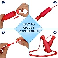 Vista 4 de Cuerda de saltar inalámbrica Cuerda de saltar con peso Cuerda de saltar interior cuerdas de salto reemplazables rojo