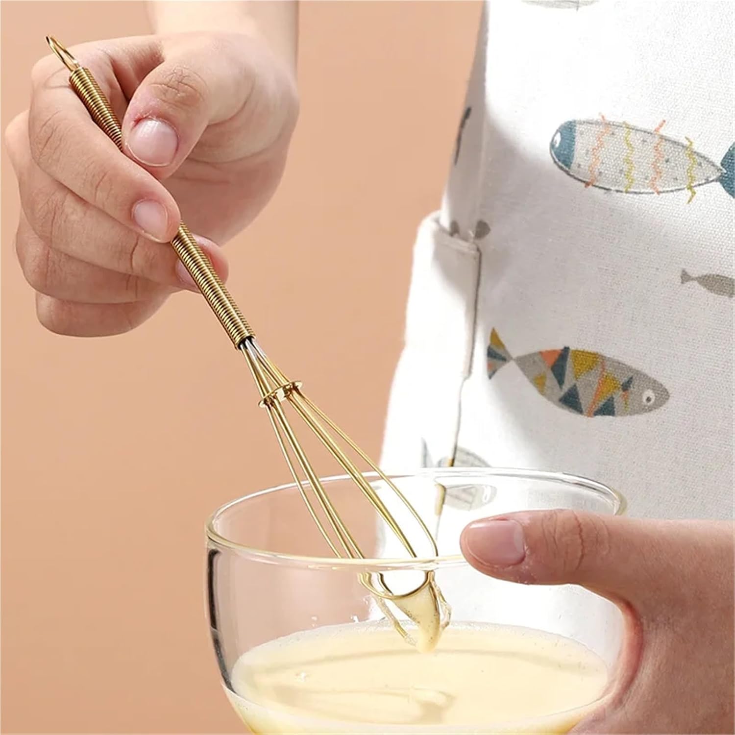 Kitchen Handheld Stainless Steel Egg Stirring Balloon Whisk Manual Baking Utensil Cream Butter(Silver 14.5cm)