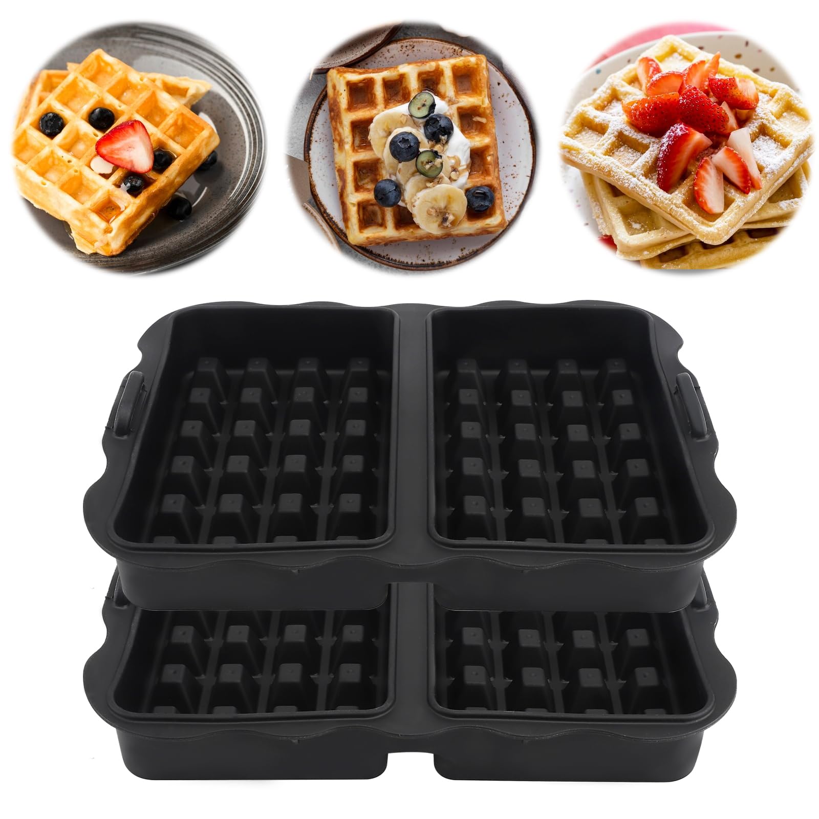 2 pezzi inserto per waffle stampo in silicone per friggitrice ad aria