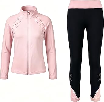 Figure Skating Training Pants Jackets Fleece Thermal Set