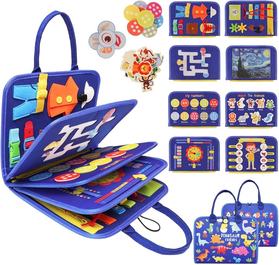 Amazon.co.jp: Opard 8 in 1ビジーボード 0 1 2 3 4 5 6 歳 布絵本