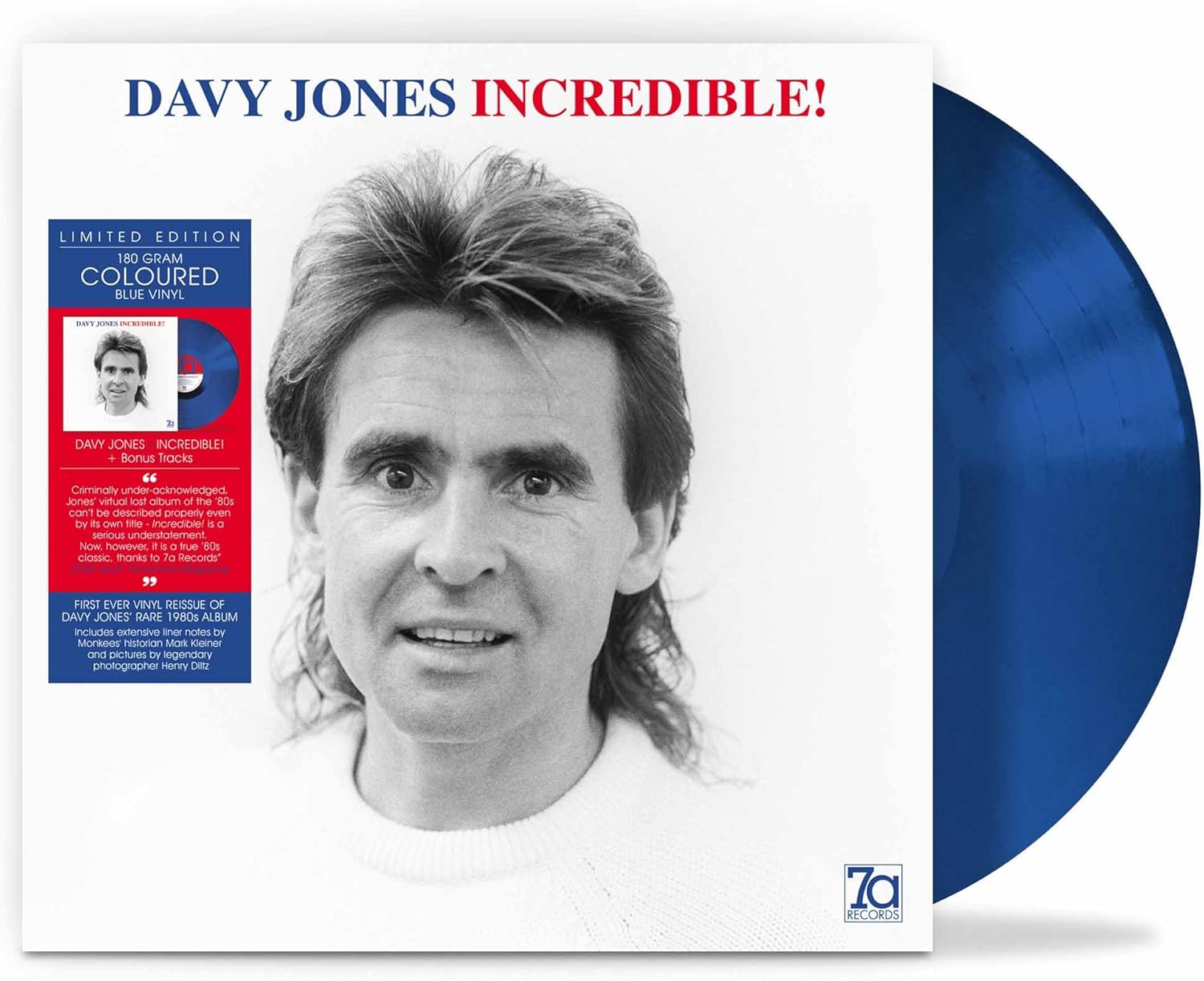 INCREDIBLE (BLUE VINYL) por Davy Jones — capa do álbum