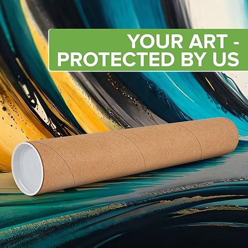 Miniatura 110 de Tubos de correo de papel kraft reforzado de 3 x 24 pulgadas, paquete de 4 tubos con 2 tapas cada uno, tubo de cartón fabricado en Estados Unidos