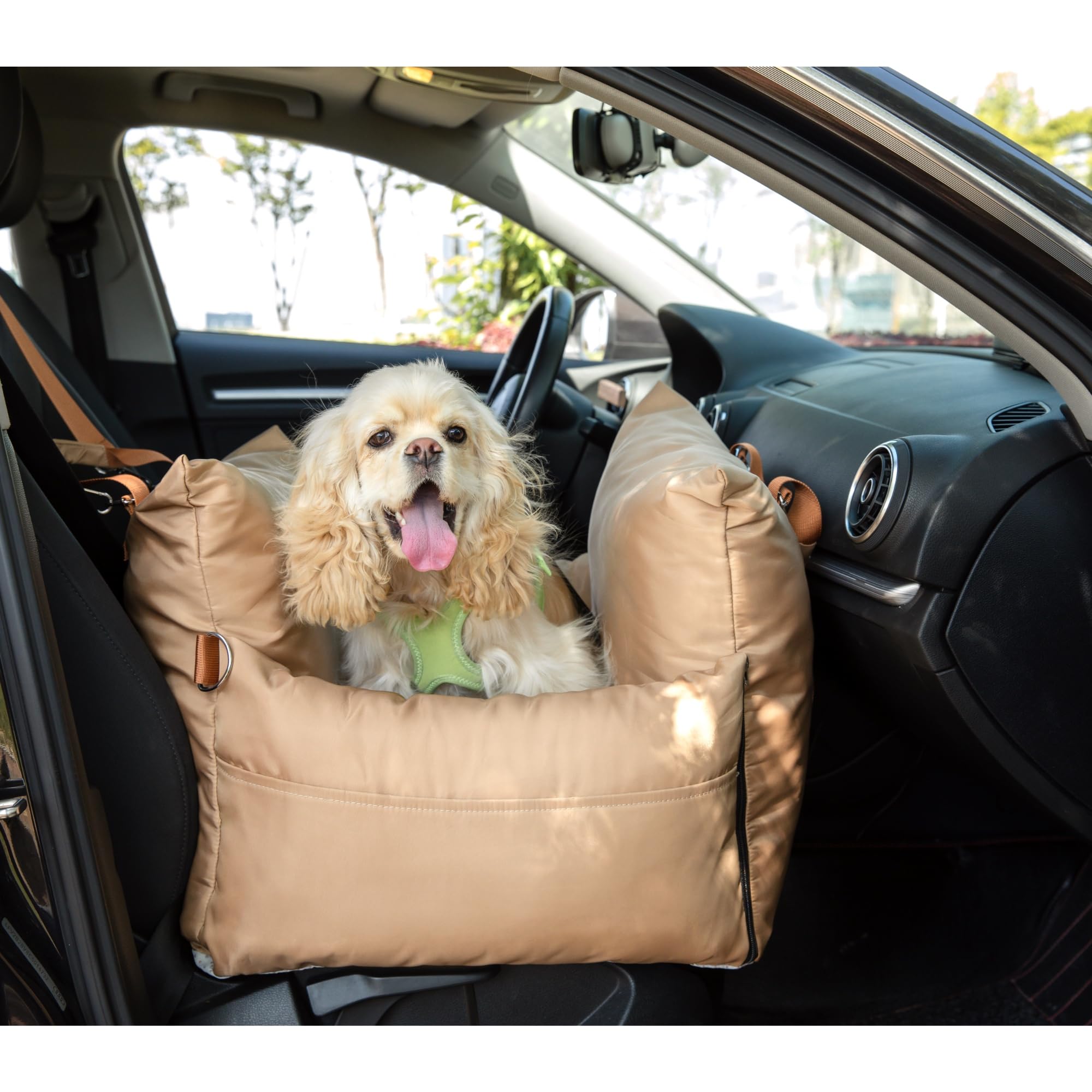 Tapizado Dog Car Seats For Small Dogs, Detachable Dog Booster Seat With Soft Cotton Cushion, Comfort Pet Travel Bed, Puppy Car Seat With Adjustable
