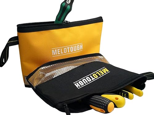Miniatura 6 de MELOTOUGH Bandeja central de herramientas de 17 pulgadas con correa para el hombro y bolsa de múltiples herramientas, bolsa de herramientas pequeña