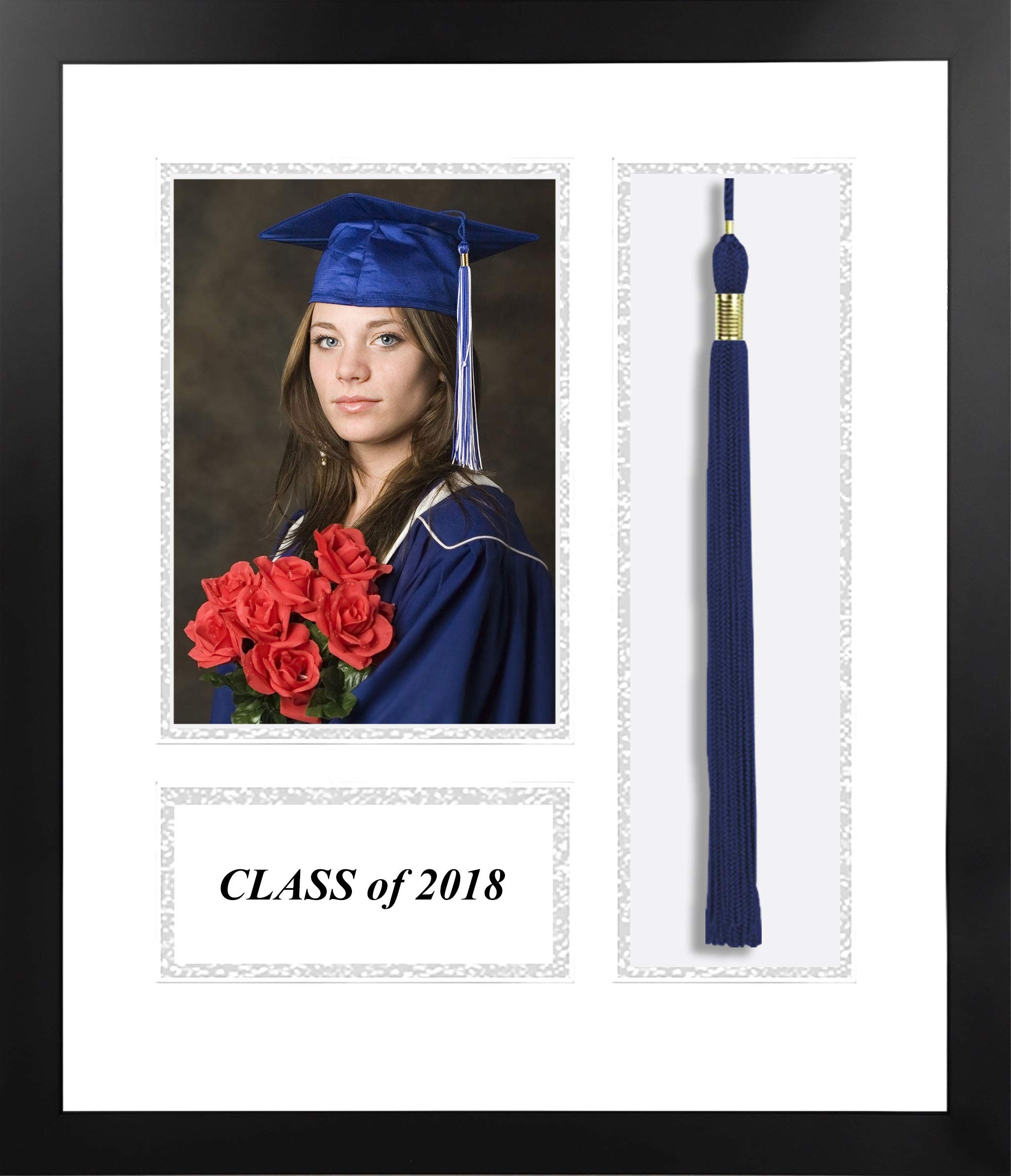 NCAA Generic Unisex Academic Photo Frame2018 Academic Photo Frame White & Silver Matting with Tassel Opening 5 x 7 Inches Photo Opening Black One Size