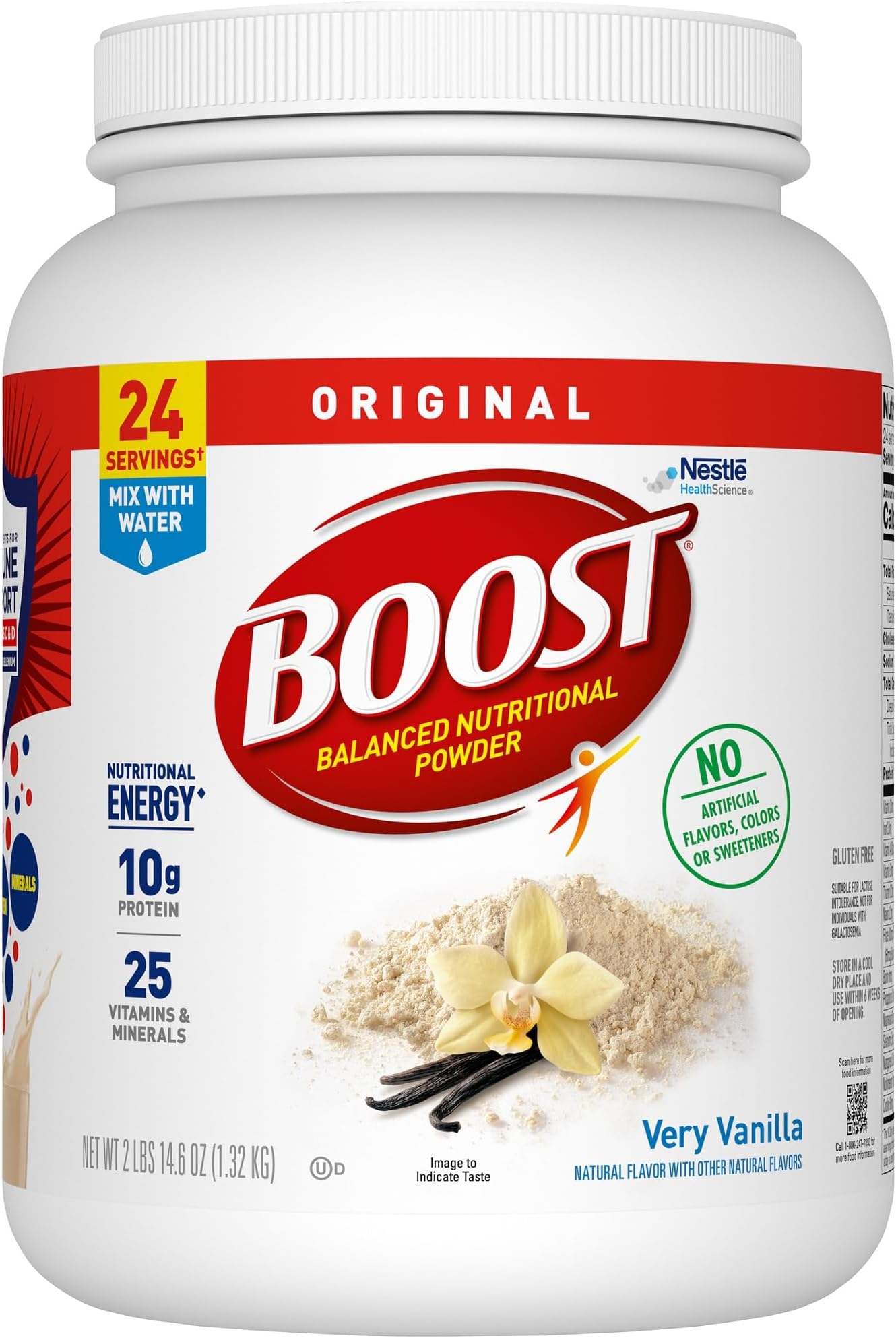 BOOST Original Balanced Nutritional Powder Drink Mix with 10g Protein and 25 Vitamins & Minerals, Very Vanilla, 14.6 Ounce
