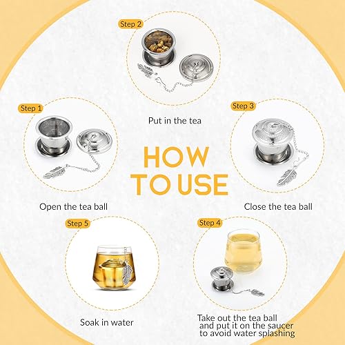 Miniatura 3 de Infusores de té para té suelto 3 juegos de hojas sueltas colador de té de acero inoxidable para soporte de té suelto filtro de malla de té con