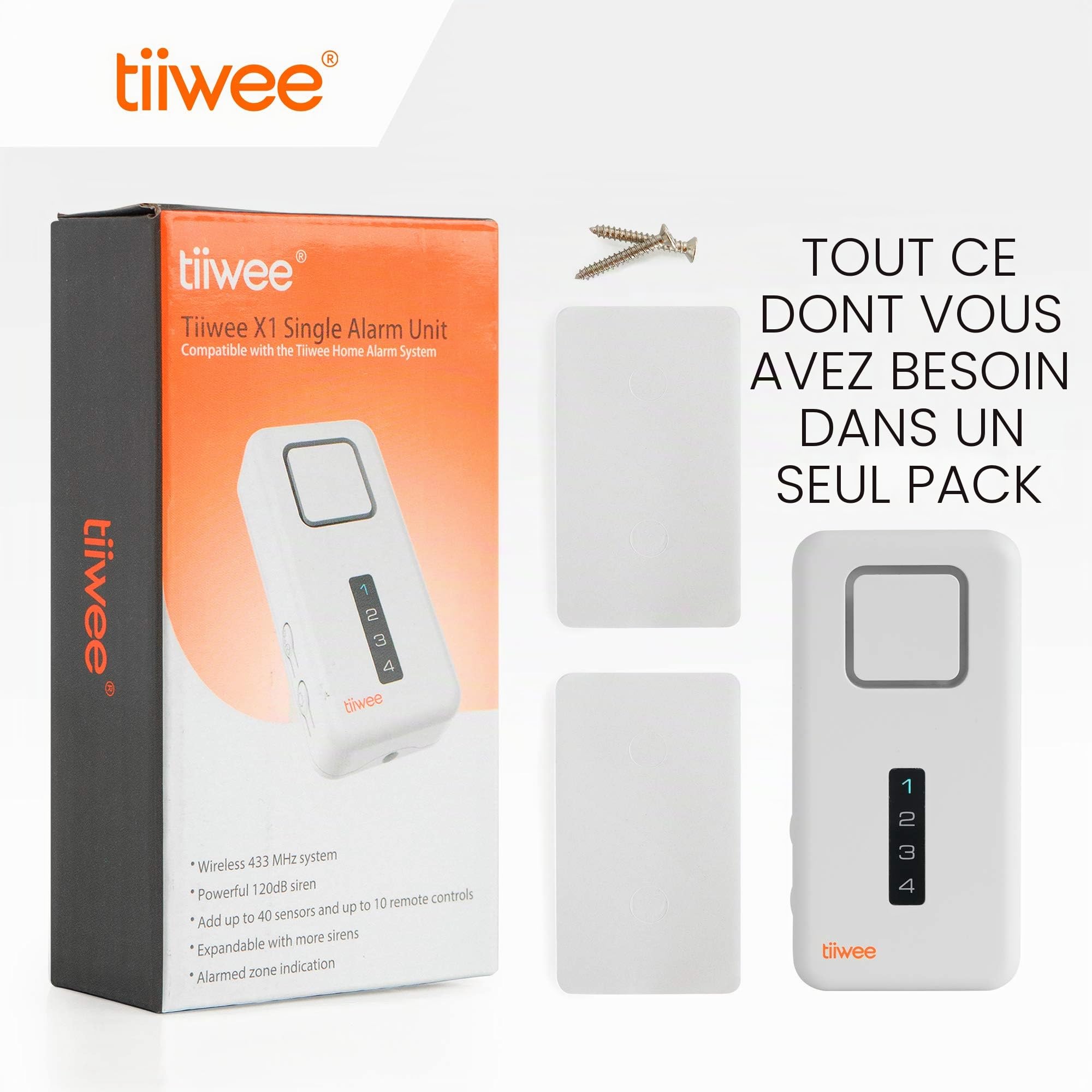 tiiwe Sirène d'Alarme Tiiwee X1 - Étendre Systèmes d'Alarme X1
