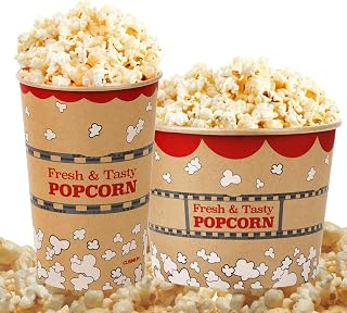 [25-pcs] 85 oz + [50-pcs] 64 oz Kraft Popcorn Buckets Bundle