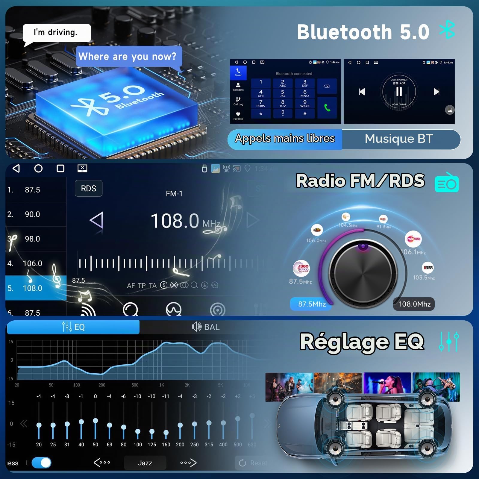 4GB+64GB Android Autoradio pour Peugeot 206 206CC 206SW 1998-2016 Citroen C2 2004-2008, Hodozzy 6,2 Pouces Écran Tactile avec Carplay sans Fil Android Auto GPS WiFi Bluetooth FM/RDS DSP Canbus Caméra