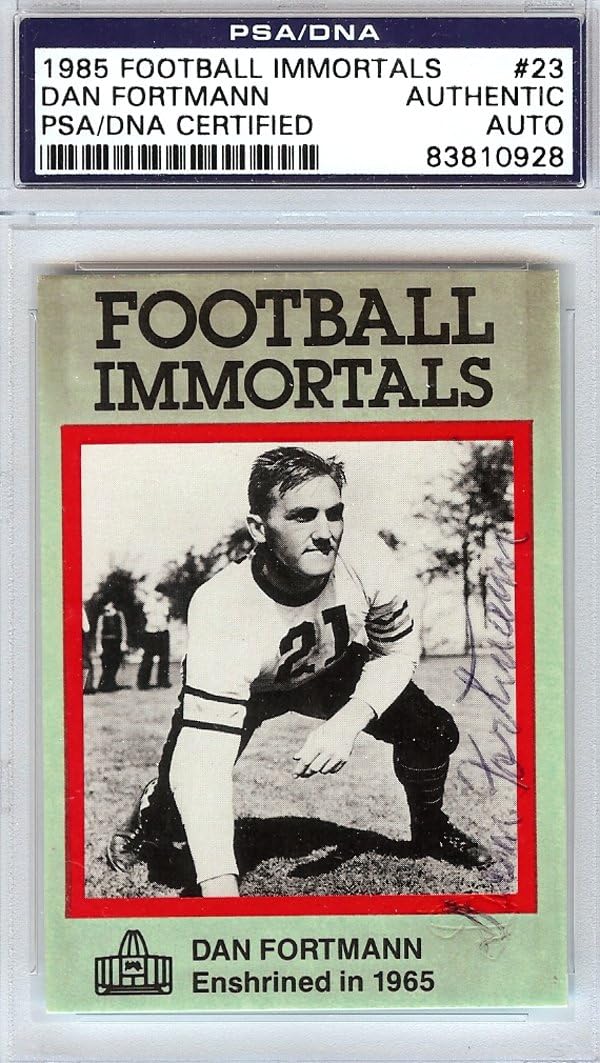 Dan Fortmann Autographed 1985 Football Immortals Card #23 PSA/DNA #83810928