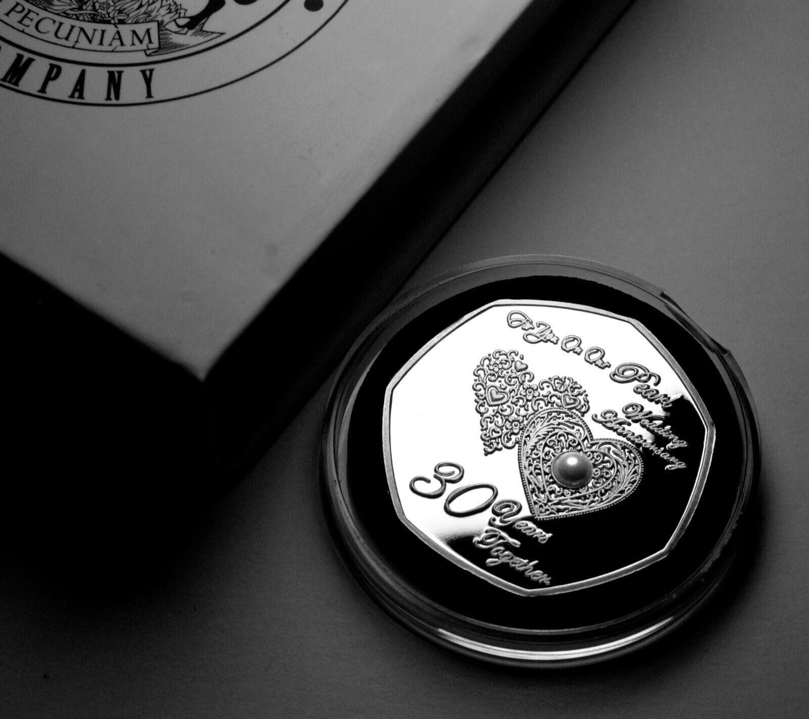 The Commemorative Coin Company ON OUR 30th WEDDING ANNIVERSARY Silver Commemorative in Gift Box. Gemstone. Gift/Present/Husband/Wife. Thirty 30 Years Together.
