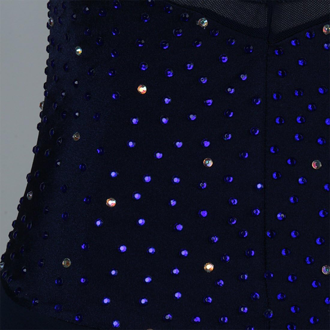 Rhinestone ice Skating Dress Long Sleeves