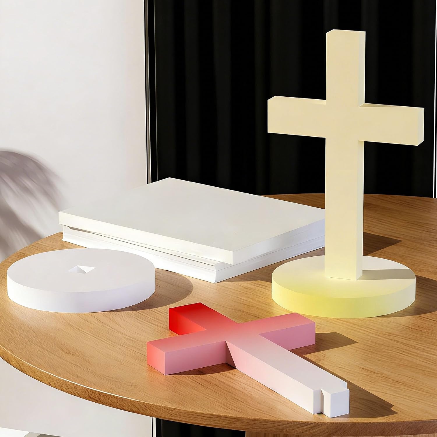 Cross Silicone Mold for Resin Casting, Clear Cross Resin Mold with Round Base Stand, Reusable Silicone Cross Mold Set for DIY Religious Decor, Memorial Gifts & Tabletop Display image 3