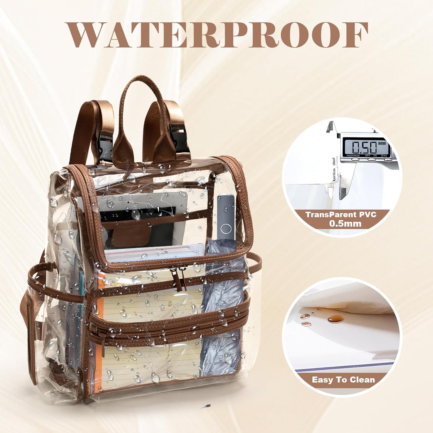 MOMINSIDE Diaper Bag Backpack Small Diaper Bag,Mini Diaper Bag, Clear Bag for Stadium Events Small Clear Bag 12x6x12 for Girls Boys Moms Dads Adult Concert Sports Bag - Image 3