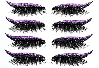4 pares de pestañas postizas con purpurina de...