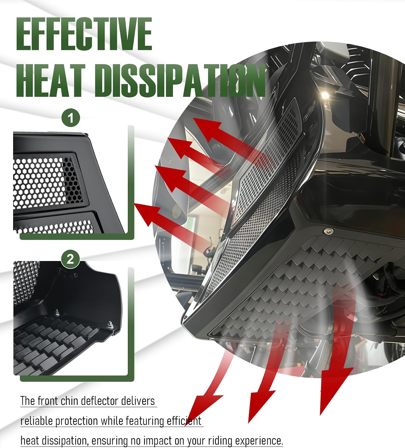 Upgraded Chin Spoiler Radiator Cover with Skid Plate Compatible with Harley Davidson Touring CVO Street Glide&CVO Road Glide 2023.5-2026,Street Glide and Road Glide 2024-2026 (Vivid Black)