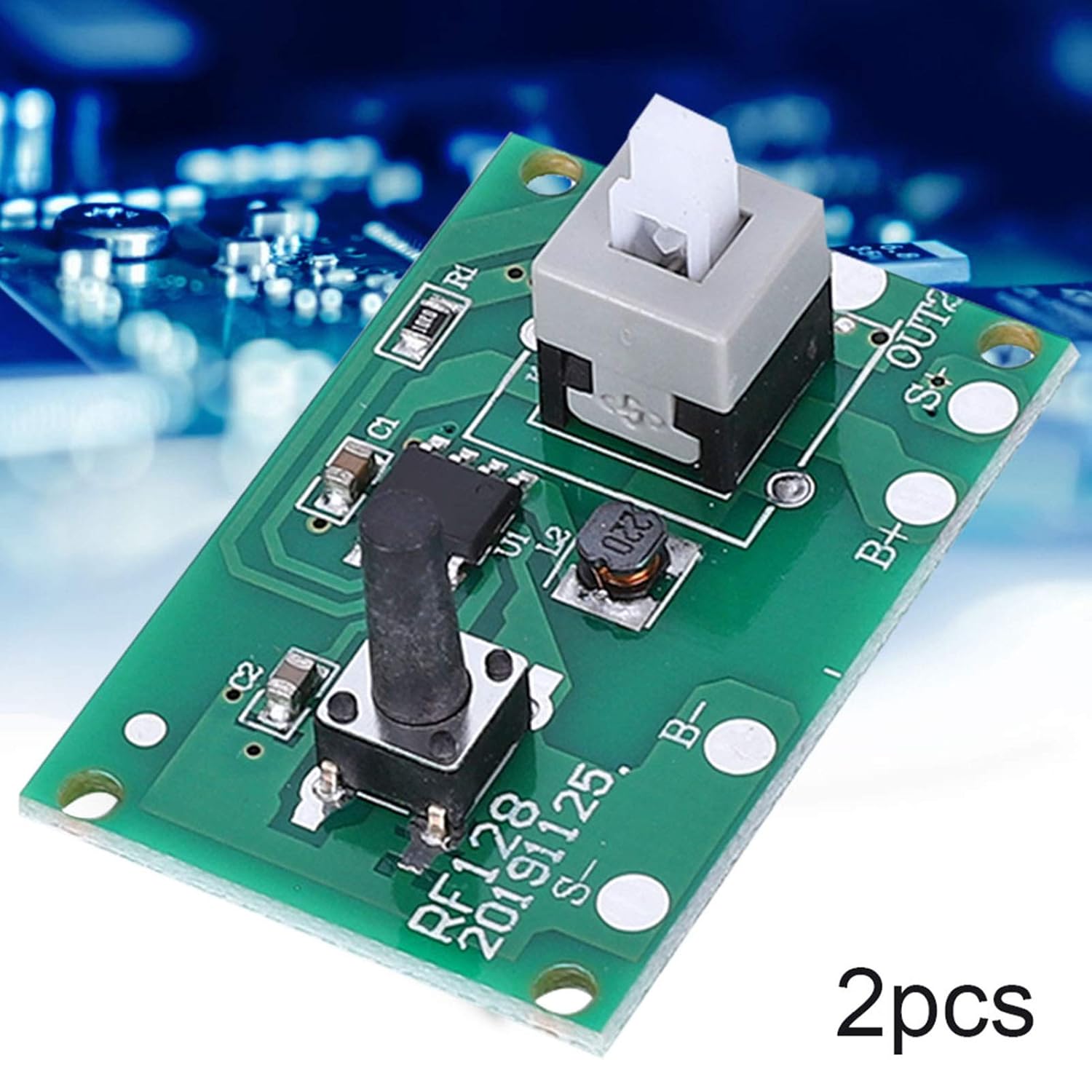 Oumefar 2Pcs Solar Lamp String Controller Module 1.2V Circuit Board with 8 Modes and Switch Light Accessories Maximum Current 400mA for LED Solar String Lights, Replacement Solar Light Parts