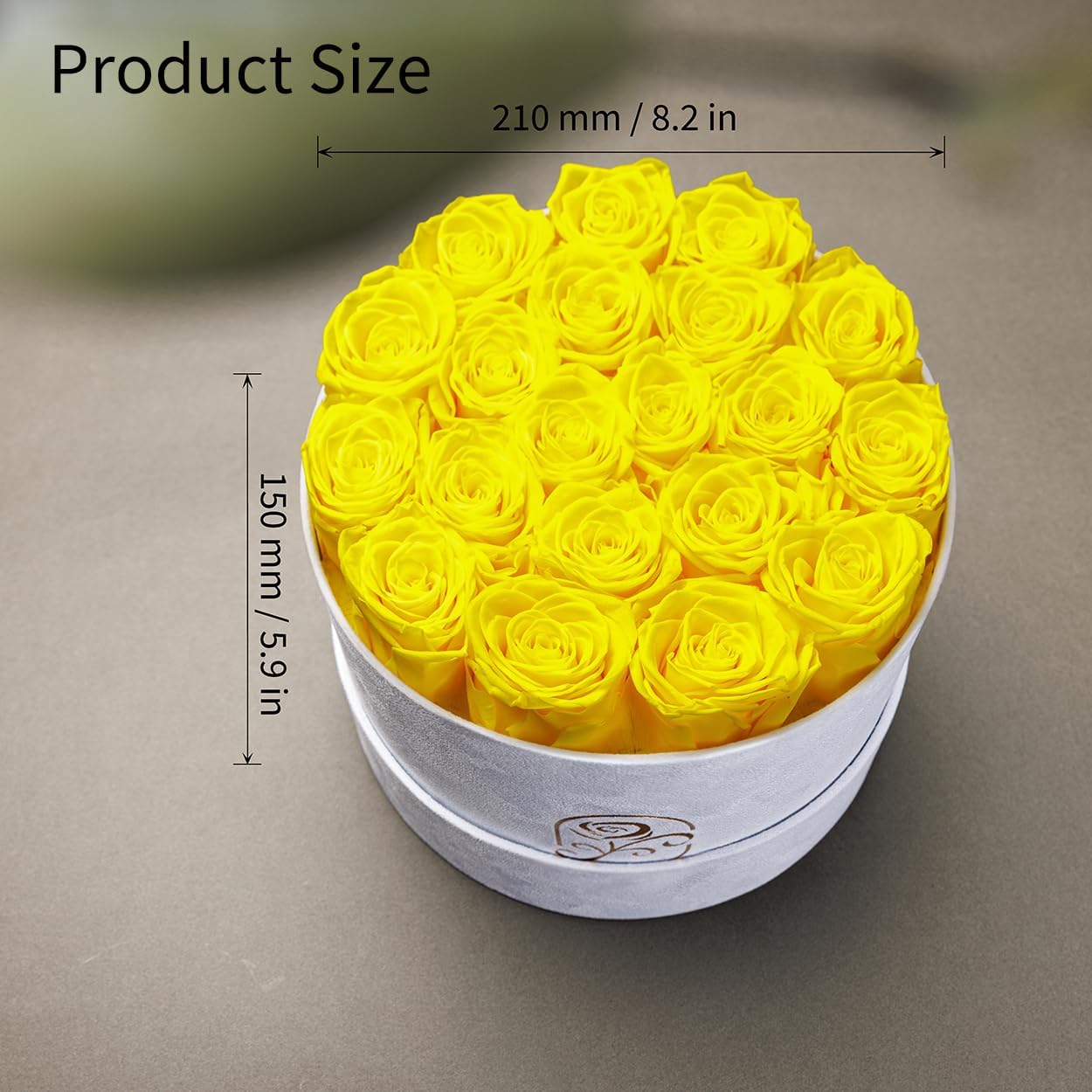 Gifts for Women Preserved Roses Flower Box, Luxury Velvet Box with 20 Roses, Preserved Flowers, Romantic Gift for Her, Wife, Girlfriend, Birthday Anniversary Christmas (Yellow)