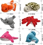 Paquet de 25 Mini Jouets en peluche d'animaux de l'océan, Jouet farci pour la fête des enfants,Petite décoration porte-clés pour l'arbre de Noël,Bonnes garnitures de sacs,Stocking Stuffers,Eufs de Pâques,Dog Cat