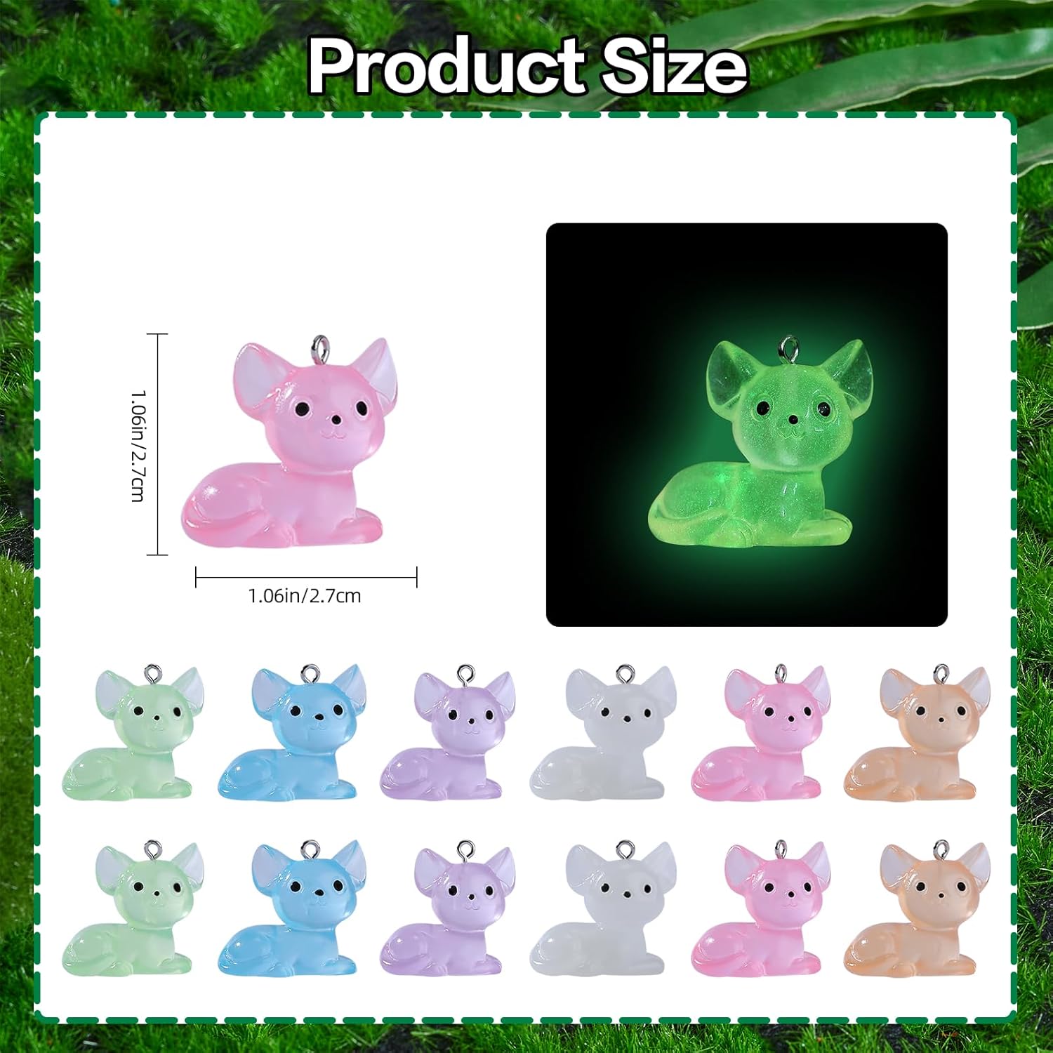 30Pcs Luminous Resin Cat Charms Glow in the Dark Mini Cat Pendants Cute Animal Charms for Bracelets Necklace Earrings Jewelry Making DIY Ornament Accessories - Image 2