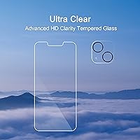 Vista 4 de Ailun 2 Pack Screen Protector for iPhone 13 [6.1 inch Display] with 2 Pack Tempered Glass Camera Lens Protector,[9H Hardness]-HD