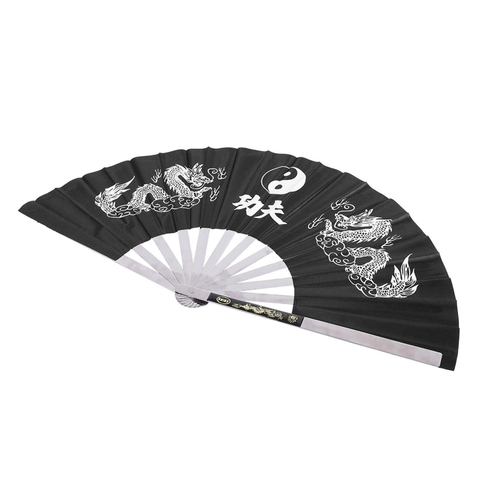 Abanico Tai Chi Soporte Acero Inoxidable Abanico Nailon Abanico Tai Chi Estilo Tradicional Chino Artes Marciales Rendimiento Abanico Tai Chi