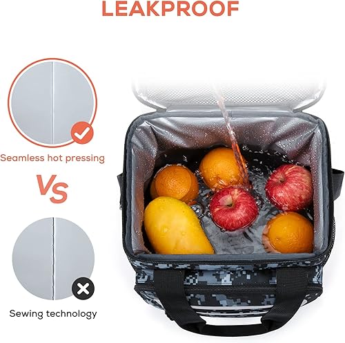 Miniatura 5 de TOURIT Lonchera grande con aislamiento de 14 litros, para hombres y mujeres, color negro