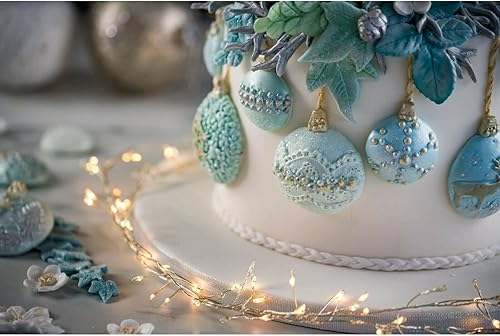 Miniatura 5 de Bolas de Navidad Bola de nieve Molde de silicona Fondant Cake Decorating Mold Sugarcraft Chocolate Baking Tool para pasteles Forma de goma