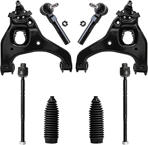 Miniatura 647 de Detroit Axle - Kit de brazos de control de extremo delantero RWD para Dodge Ram 03-06 2500 3500, 2 brazos de control superior con rótula 2 varillas
