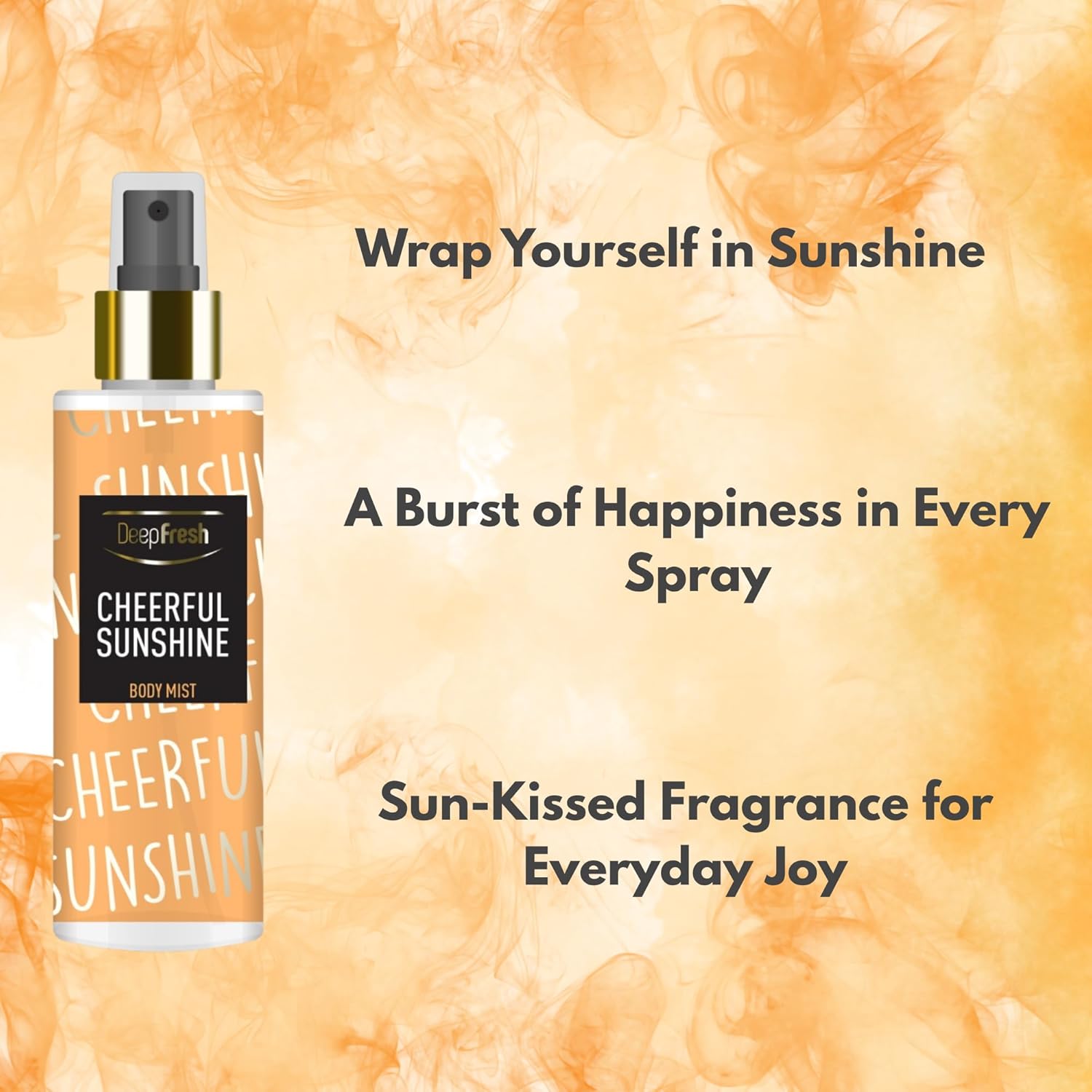 DeepFresh Body Mist Cheerful Sunshine - Pack of 2 (5.7 Oz each) – Long-Lasting Perfume Spray with Jasmine & Sandalwood