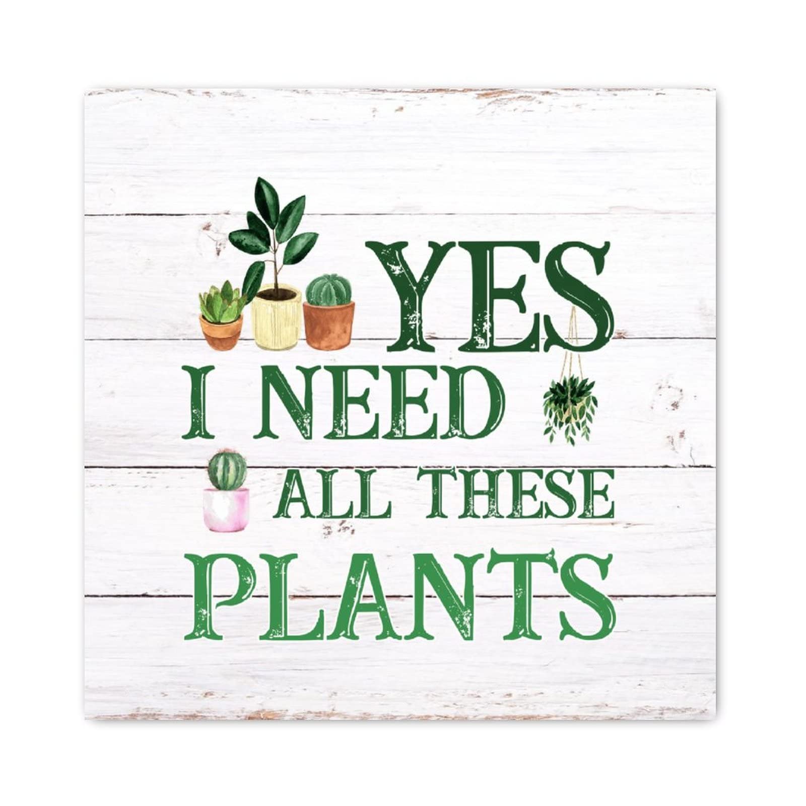 Panneau mural en bois « Yes I Really Do Need All These Plants »