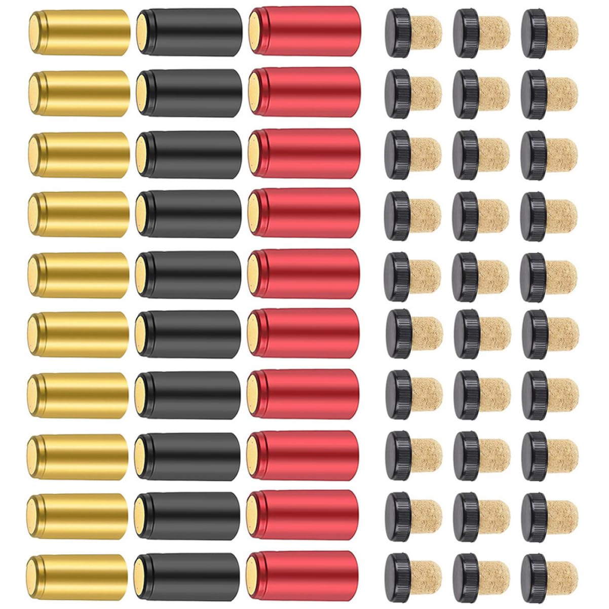 Ciieeo 30Sets Wine Bottle Capsules Heat Shrink Sealing Caps Wine Bottle Cork Tops for Sealing Wine Bottles for Home Brewing and Tasting Events