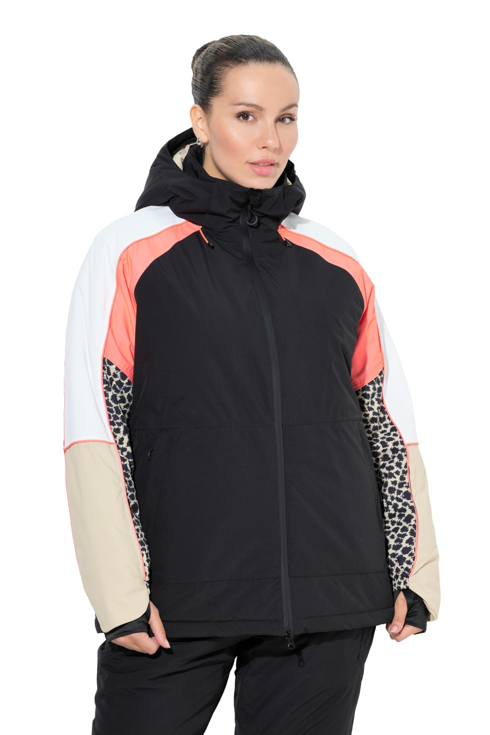 Ulla Popken Damen große Größen Übergrößen Plus Size HYPRAR Performance-Jacke, wasserdicht, 2-Wege-Zipper 843288