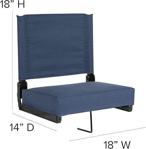 Vista 99 de EMMA + OLIVER Silla de estadio ligera con asiento ultra acolchado, 500 libras. Clasificado Verde cazador