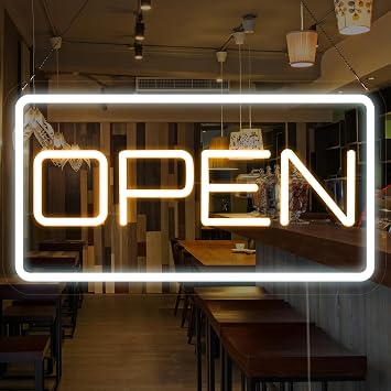 ATOLS 16" x 9" Open Neon Signs, Battery or USB Powered LED Neon Open Sign with USB Plug &13.1 Extension Cord for Business Window, Open Sign Led for Bars, Stores, Coffee Shop, Hotel, Restaurant,Salon