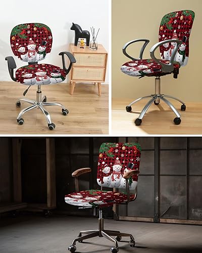 Miniatura 6 de Funda abstracta para silla de oficina de computadora, textura de mármol azul y amarillo, funda protectora para silla de silla de escritorio