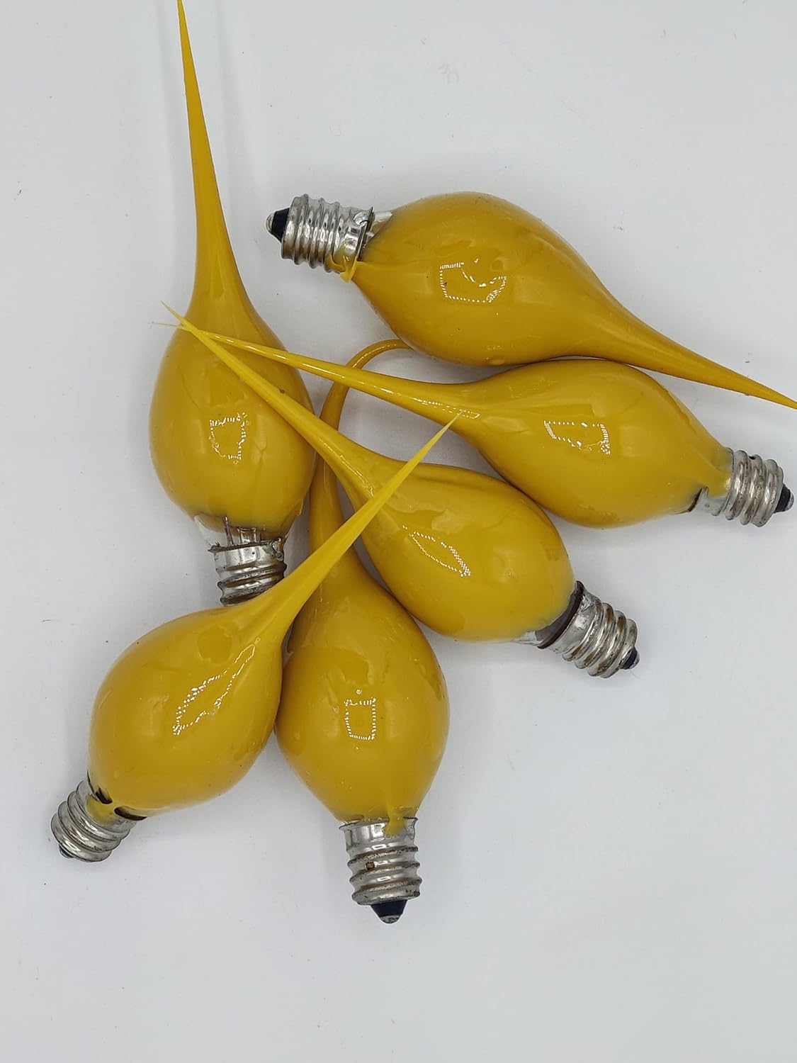 On The Bright Side Primitive Silicone Dipped 5 Watt Light Bulb - Pack of 6 - Mustard