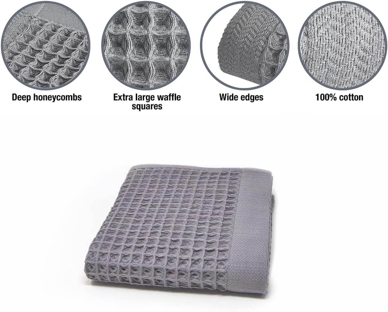 K-25 Waffle Towels for Bathroom, 100% Cotton Quick Dry Towel, Lightweight, Soft K25 Towel (Bath Sheet, Galaxy Blue)