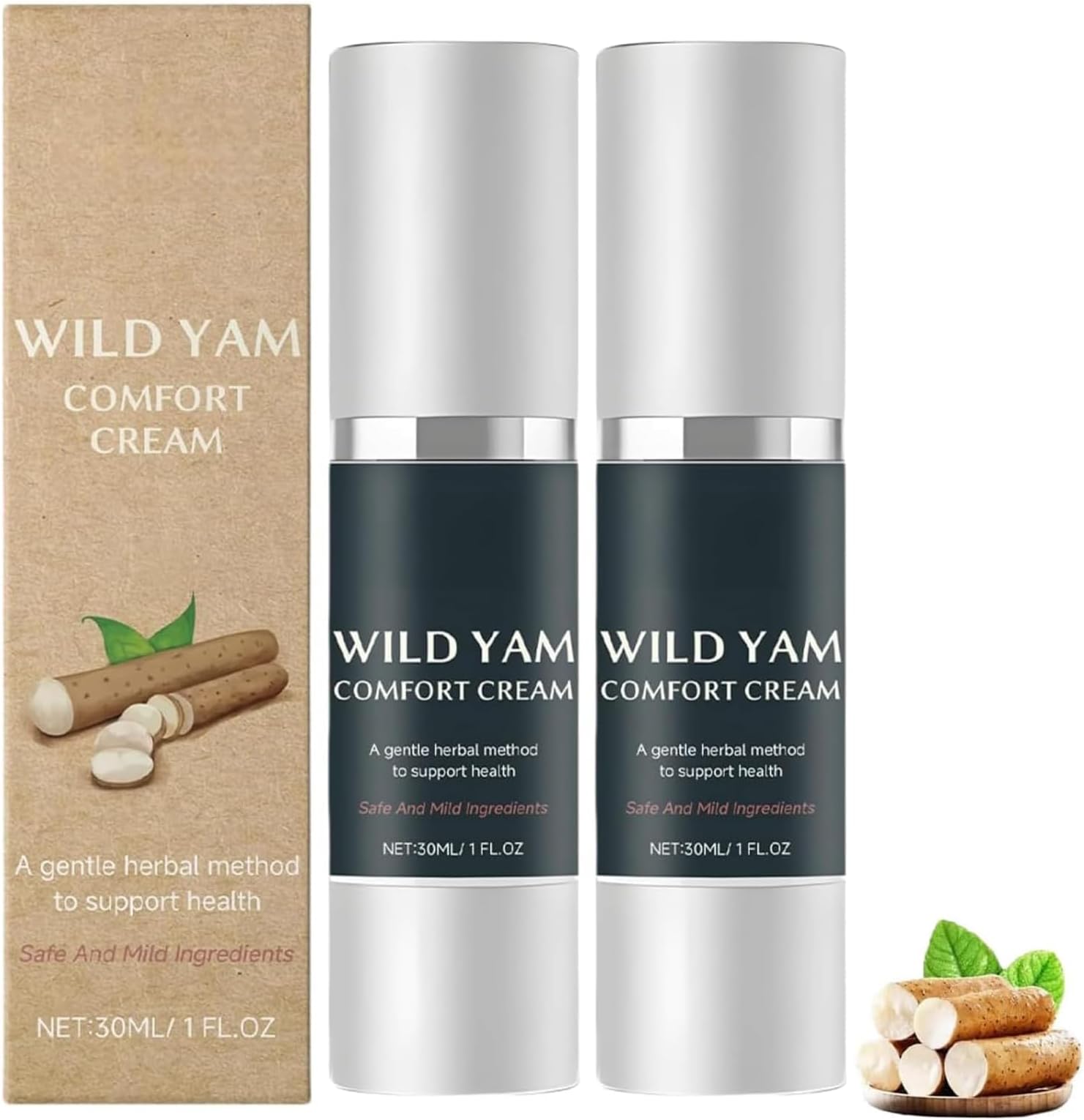 Wild Yam Comfort Cream,Wild Yam Comfort Cream,Organic Wild Yam Cream,Wild Yam moisturizing cream,Ultra Hydrating and Exfoliating Scrub for Nourishing Essential Body Care (2 Pcs, /30ML)