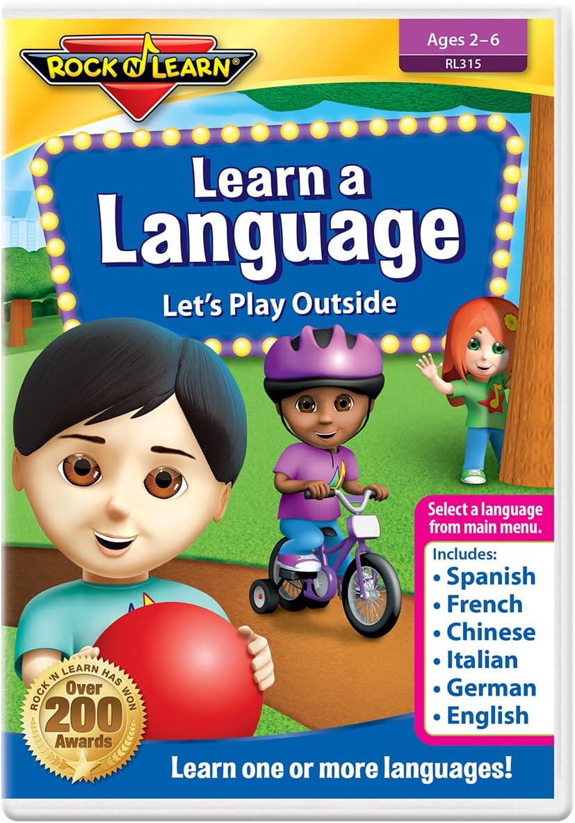 Learn a Language: Let's Play Outside by Rock 'N Learn - Spanish, French, Chinese, Italian, German and English 6 languages on