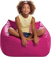 Vista 150 de Posh Creations Puf estructurado cómodo para jugar, leer y ver la televisión, Malibu Lounge, tela de lona para colorear, criaturas