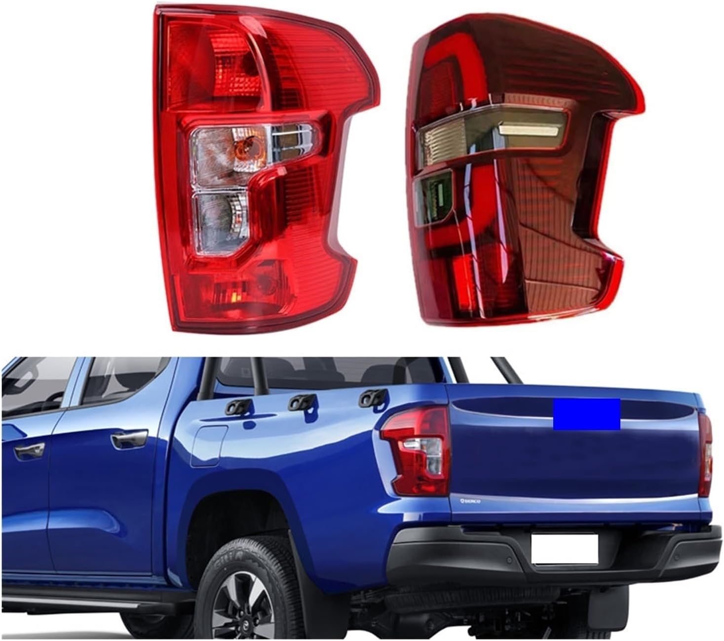 Left Right Car Tail Light Rear Brake Light Warning Lamp With Bulb Compatible For Changan Hunter F70 (Color : Left, Size : Premium version)