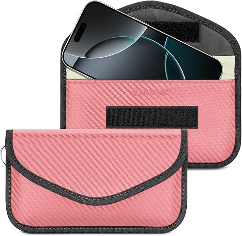 Vista 93 de TICONN Faraday - 2 bolsas para llavero, protector de jaula Faraday de 3.5 x 5.0 pulgadas, bloqueo de señal RFID para automóvil, bolsa antirrobo Negro