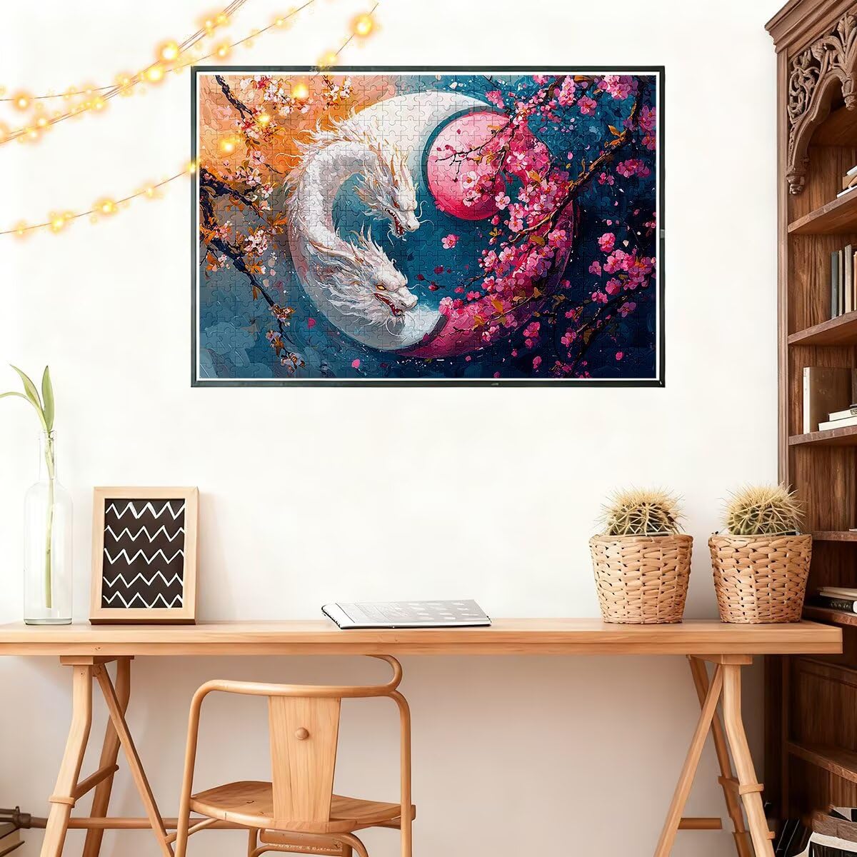 Puzzle 3000 sztuk dorosłych smok puzzle dla dorosłych kwiat puzzle zabawki edukacyjne oryginalne prezenty dla kobiet, puzzle kreatywna rozrywka, zabawna gra rodzinna 122x81cm I-24