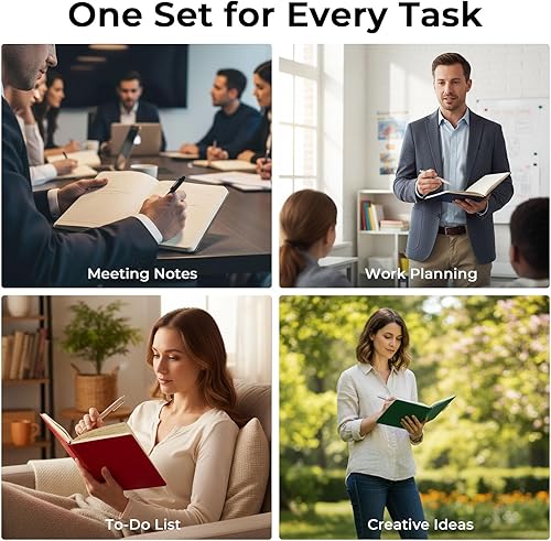 Miniatura 7 de SUIN Cuaderno A5 de tapa dura, 5.5 x 8.3 pulgadas, 3.53 ozm, 160 páginas, diario para escribir, cuadernos para el trabajo, papel que no se corre,