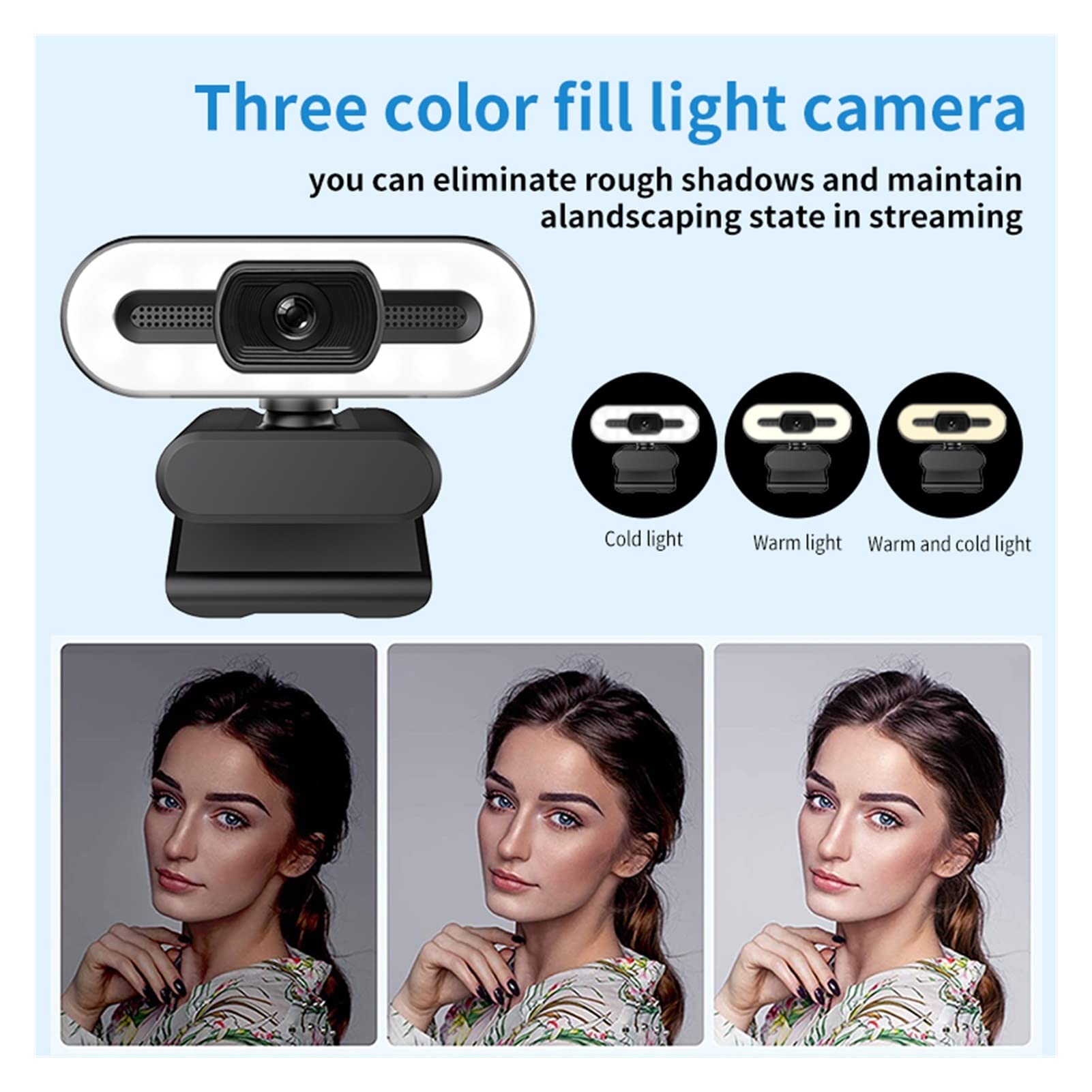 4K webcam. 2K 1080p HD. Con Conferenza for microfono Web Cam Pc Auto Focus. USB Desktop for computer portatile for accessori for ufficio for ufficio(4K AF Monochrome)